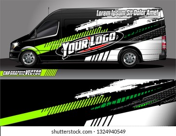 car wrap design. simple lines with abstract background vector concept for vehicle vinyl wrap and automotive decal livery