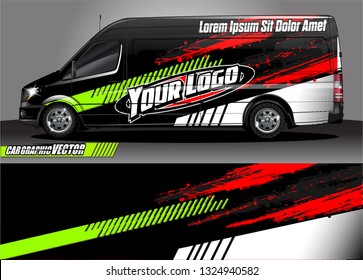 car wrap design. simple lines with abstract background vector concept for vehicle vinyl wrap and automotive decal livery