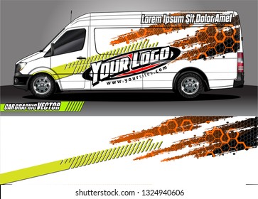 car wrap design. simple lines with abstract background vector concept for vehicle vinyl wrap and automotive decal livery