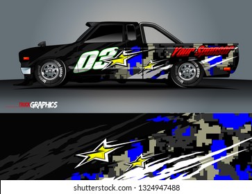 car wrap design. simple lines with abstract background vector concept for vehicle vinyl wrap and automotive decal livery