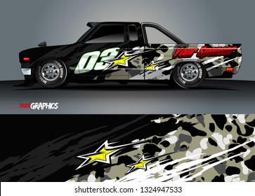 car wrap design. simple lines with abstract background vector concept for vehicle vinyl wrap and automotive decal livery