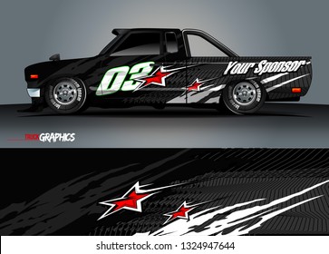 car wrap design. simple lines with abstract background vector concept for vehicle vinyl wrap and automotive decal livery