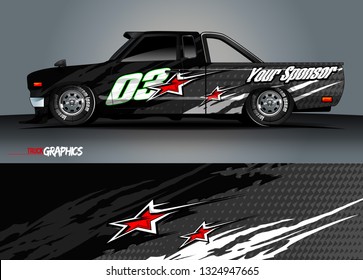 car wrap design. simple lines with abstract background vector concept for vehicle vinyl wrap and automotive decal livery