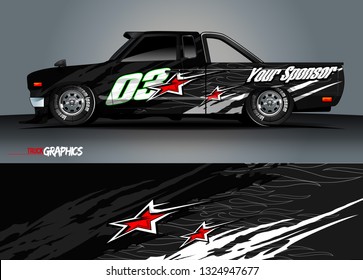 car wrap design. simple lines with abstract background vector concept for vehicle vinyl wrap and automotive decal livery