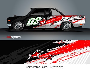 car wrap design. simple lines with abstract background vector concept for vehicle vinyl wrap and automotive decal livery