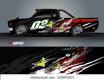 car wrap design. simple lines with abstract background vector concept for vehicle vinyl wrap and automotive decal livery