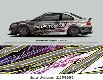 car wrap design. simple lines with abstract background vector concept for vehicle vinyl wrap and automotive decal livery