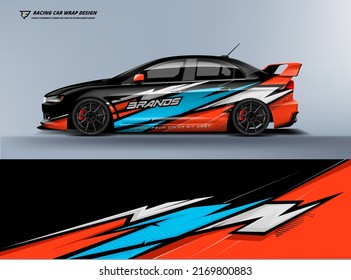 Car Wrap Design. sport hatchback Racing wrap printable design eps vector file.