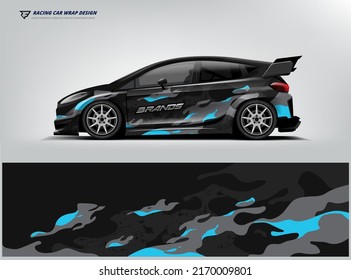 Car Wrap Design. sport hatchback Racing wrap printable design eps vector file.