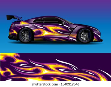 car wrap design with stripe abstract background