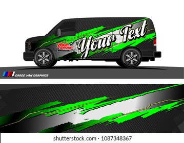 Car Wrap Design Vector. Abstract Splatter With Grunge Background For Vehicle Branding