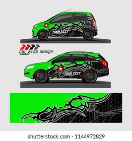 car wrap design vector. Abstract tribal with camouflage for vehicle sticker branding