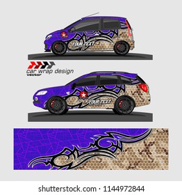 car wrap design vector. Abstract tribal with camouflage for vehicle sticker branding