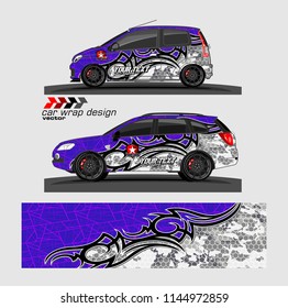 car wrap design vector. Abstract tribal with camouflage for vehicle sticker branding