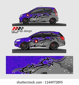 car wrap design vector. Abstract tribal with camouflage for vehicle sticker branding