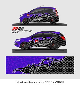 car wrap design vector. Abstract tribal with camouflage for vehicle sticker branding