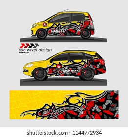 car wrap design vector. Abstract tribal with camouflage for vehicle sticker branding