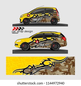 car wrap design vector. Abstract tribal with camouflage for vehicle sticker branding