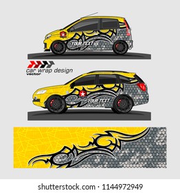 car wrap design vector. Abstract tribal with camouflage for vehicle sticker branding
