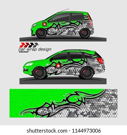 car wrap design vector. Abstract tribal with camouflage for vehicle sticker branding