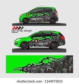 car wrap design vector. Abstract tribal with camouflage for vehicle sticker branding