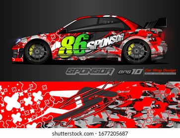 car wrap design vector. abstract livery for vehicle decals sticker.