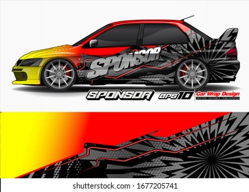 car wrap design vector. abstract livery for vehicle decals sticker.