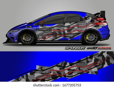 Design-Vektorillustration für Autoverpackungen. Abstrakte Verglasung für Aufkleber für Fahrzeugdekore.