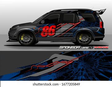 car wrap design vector. abstract livery for vehicle decals sticker.