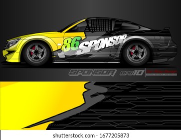 car wrap design vector. abstract livery for vehicle decals sticker.