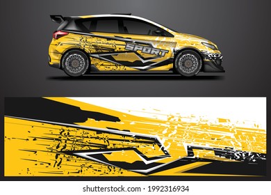 Car Wrap Design Vector Abstract Splashes Sport Background 