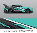 Car wrap design vector. Background decal racing