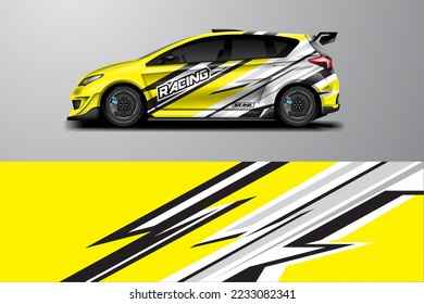 Car wrap design vector  background racing for car