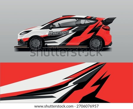 Car wrap design vector. Background livery racing