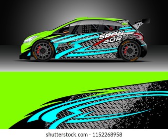 Car wrap design vector. Graphic abstract stripe racing background designs for vehicle, race, rally, adventure and car racing livery.