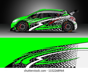 Car wrap design vector. Graphic abstract stripe racing background designs for vehicle, race, rally, adventure and car racing livery.