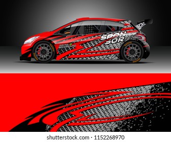 Car wrap design vector. Graphic abstract stripe racing background designs for vehicle, race, rally, adventure and car racing livery.