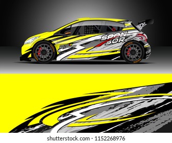 Car wrap design vector. Graphic abstract stripe racing background designs for vehicle, race, rally, adventure and car racing livery.