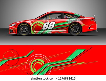 Car wrap design vector. Graphic abstract stripe racing background kit designs for wrap vehicle, race car, rally, adventure and livery