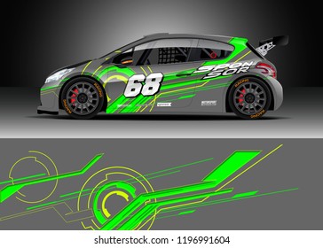 Car wrap design vector. Graphic abstract stripe racing background kit designs for wrap vehicle, race car, rally, adventure and livery