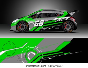 Car wrap design vector. Graphic abstract stripe racing background kit designs for wrap vehicle, race car, rally, adventure and livery