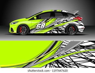 Car wrap design vector. Graphic abstract stripe racing background kit design for wrap vehicle, race car, adventure and livery
