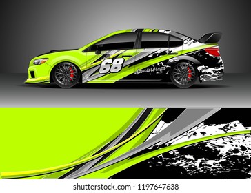 Car wrap design vector. Graphic abstract stripe racing background kit design for wrap vehicle, race car, adventure and livery