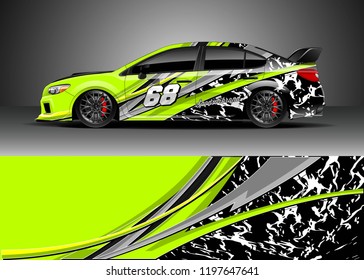 Car wrap design vector. Graphic abstract stripe racing background kit design for wrap vehicle, race car, adventure and livery