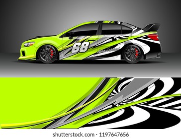 Car wrap design vector. Graphic abstract stripe racing background kit design for wrap vehicle, race car, adventure and livery