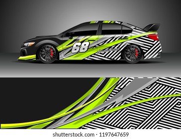 Car wrap design vector. Graphic abstract stripe racing background kit design for wrap vehicle, race car, adventure and livery