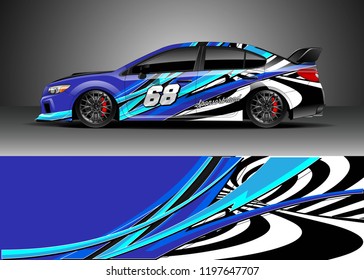Car wrap design vector. Graphic abstract stripe racing background kit design for wrap vehicle, race car, adventure and livery
