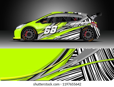 Car wrap design vector. Graphic abstract stripe racing background kit designs for wrap vehicle, race car, rally, adventure and livery