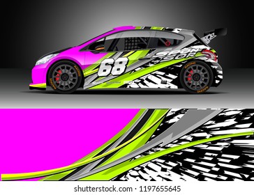Car wrap design vector. Graphic abstract stripe racing background kit designs for wrap vehicle, race car, rally, adventure and livery