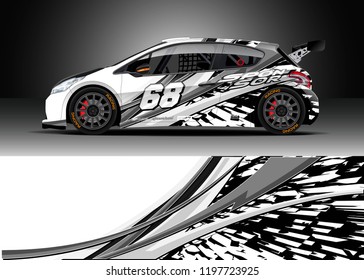 Car wrap design vector. Graphic abstract stripe racing background kit designs for wrap vehicle, race car, rally, adventure and livery